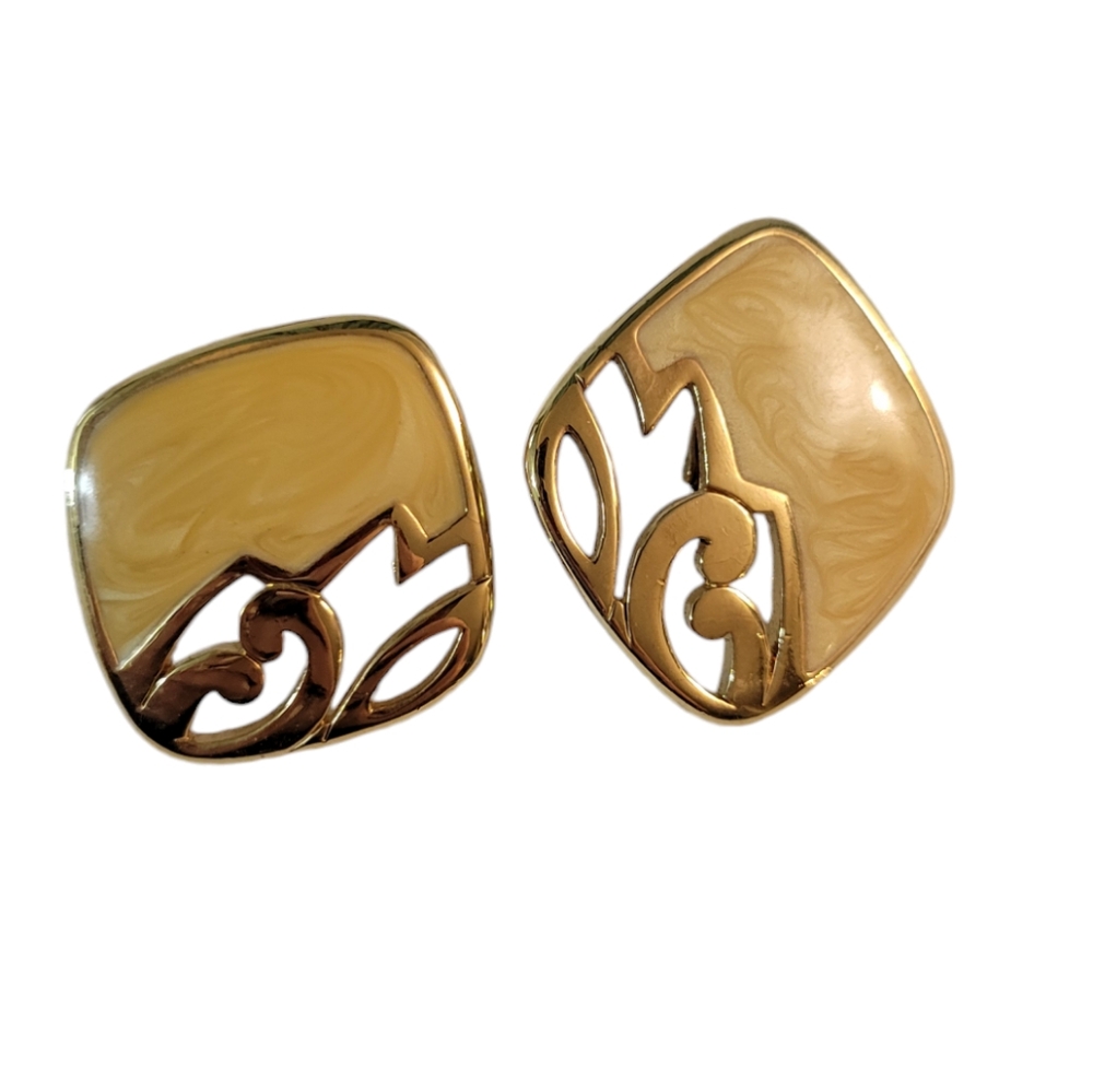 Vintage 80s Edgar Berebi Enameled Earrings